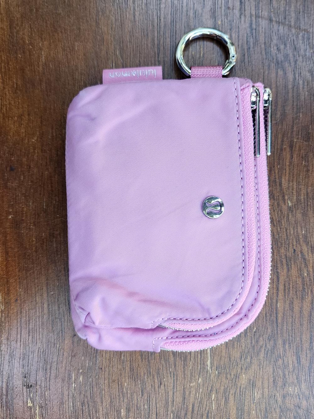 Lululemon Clippable Card Pouch Lavender Purple Wallet Coin Purse Mini Bag